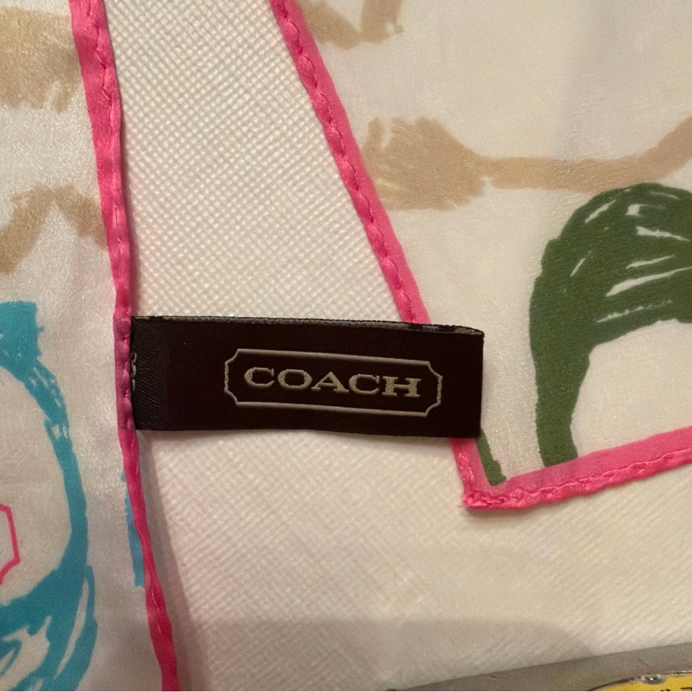 Vintage like new Coach Colorful Signature Print Scarf, matching items available - Picture 3 of 4